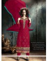 Specialised Georgette Red Designer Straight Salwar Kameez