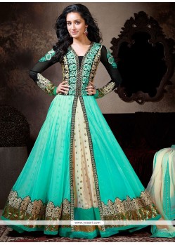 Shraddha Kapoor Turquoise Anarkali Suit
