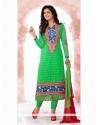Charismatic Green Resham Work Churidar Salwar Suit