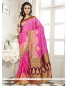 Delightful Pink Banarasi Silk Designer Saree