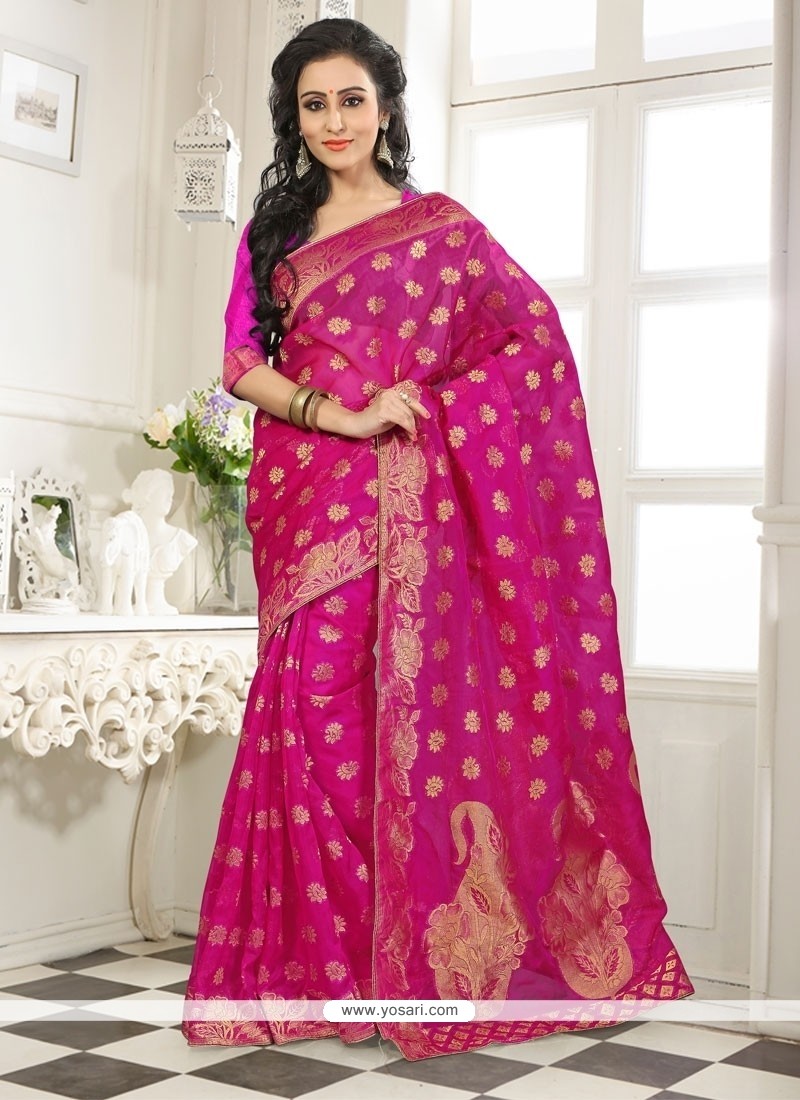 Lustrous Banarasi Silk Lace Work Designer Saree