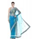 Awesome Net Turquoise Designer Saree
