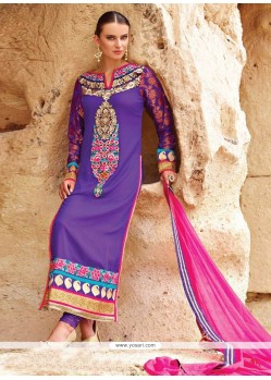 Graceful Violet Faux Georgette Pakistani Styles Suit