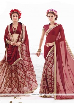 Lovely Lace Work Georgette Casual Saree