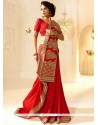 Royal Georgette Red Resham Work Traditional Saree