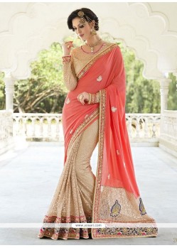 Ravishing Beige Designer Saree