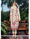 Beautiful Off White Embroidered Work Georgette Pant Style Suit