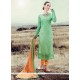 Sea Green Silk Designer Straight Salwar Suit