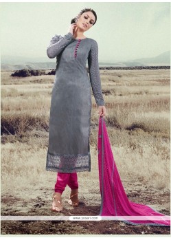 Attractive Silk Designer Straight Salwar Suit