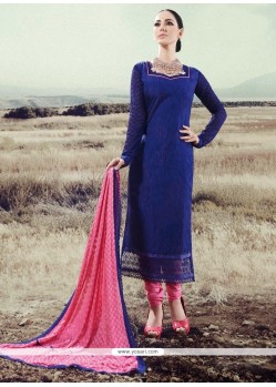 Exquisite Lace Work Designer Straight Salwar Kameez