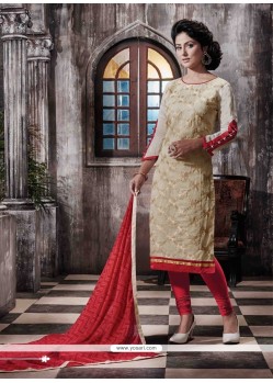 Distinctively Chanderi Designer Straight Salwar Suit