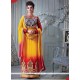 Chic Net Yellow Zari Work Designer Straight Salwar Suit
