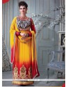 Chic Net Yellow Zari Work Designer Straight Salwar Suit