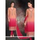 Intrinsic Georgette Hot Pink Embroidered Work Churidar Salwar Kameez