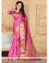 Staring Banarasi Silk Pink Designer Saree