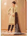 Aristocratic Cream Lace Work Churidar Salwar Suit