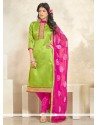 Preferable Banglori Silk Green Churidar Designer Suit