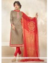 Competent Banglori Silk Red Churidar Designer Suit