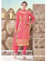 Miraculous Chanderi Lace Work Churidar Designer Suit