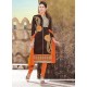 Charming Chanderi Lace Work Churidar Designer Suit