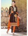 Charming Chanderi Lace Work Churidar Designer Suit