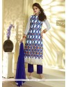 Pleasing Blue Resham Work Silk Designer Pakistani Salwar Suit