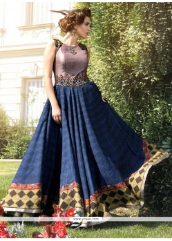 Impressive Bhagalpuri Silk Anarkali Salwar Suit