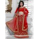 Intriguing Embroidered Work Red Net A Line Lehenga Choli