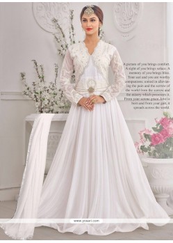 Latest White Embroidered Work Designer Gown
