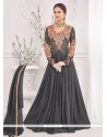 Charming Black Lycra Designer Gown
