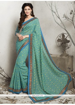 Adorning Lace Work Brasso Casual Saree