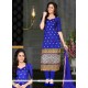 Classy Blue Chanderi Cotton Churidar Salwar Suit
