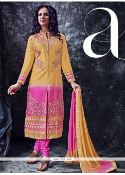 Conspicuous Resham Work Cotton Designer Straight Salwar Suit
