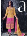 Conspicuous Resham Work Cotton Designer Straight Salwar Suit