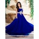 Festal Satin Blue Designer Gown