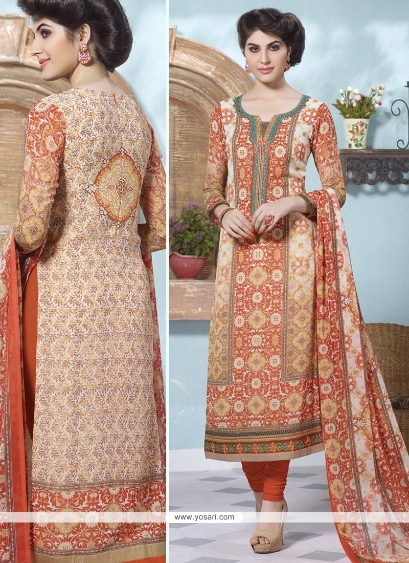 Shop online Aristocratic Georgette Multi Colour Churidar Designer Suit