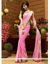 Perfect Pink Faux Georgette Printed Saree
