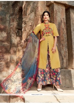 Awesome Resham Work Multi Colour Cotton Designer Suit