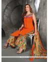 Outstanding Orange Resham Work Designer Suit