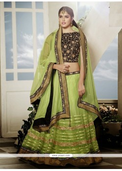 Eyeful Green Net Wedding Lehenga Choli