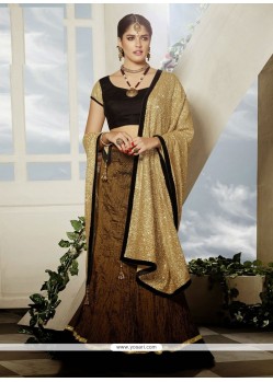 Lovely Brown Art Silk Designer Lehenga Choli