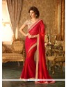 Impeccable Red Georgette Designer Saree
