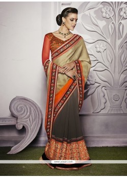 Snazzy Crepe Jacquard Embroidered Work Designer Saree