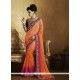 Luxurious Embroidered Work Orange Designer Saree