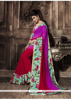 Gleaming Multi Colour Patch Border Work Casual Saree