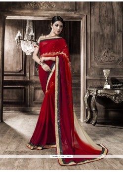 Majesty Georgette Patch Border Work Casual Saree