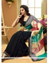 Blooming Black And Multicolor Faux Georgette Saree