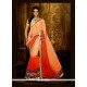 Impeccable Orange Designer Saree