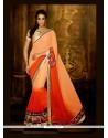 Impeccable Orange Designer Saree