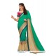 Conspicuous Shimmer Georgette Sea Green Embroidered Work Designer Saree